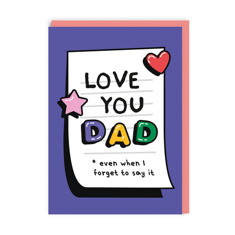 love you dad father's day card