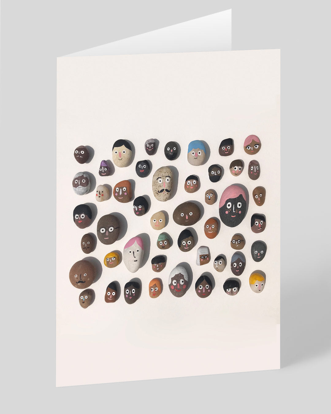 Birthday Card Stone Faces Greeting Card