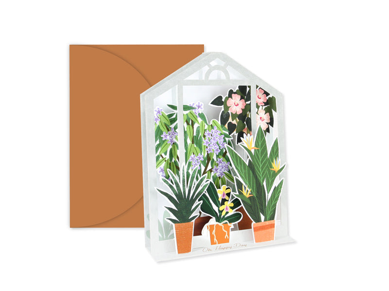 Tropical Greenhouse Sliding Greeting Card