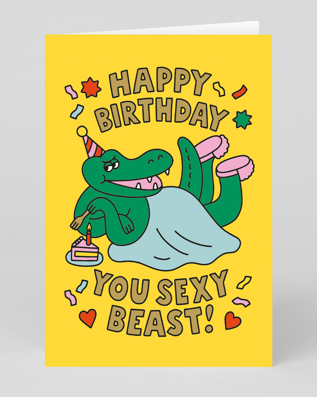 Funny Birthday Card Sexy Beast Crocodile Birthday Card