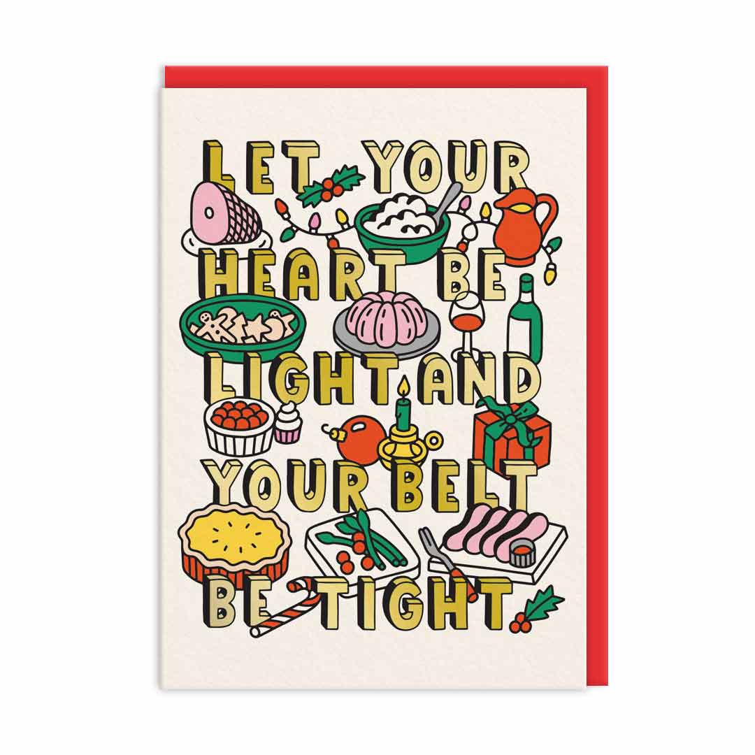 Heart Light Belt Tight Christmas Card