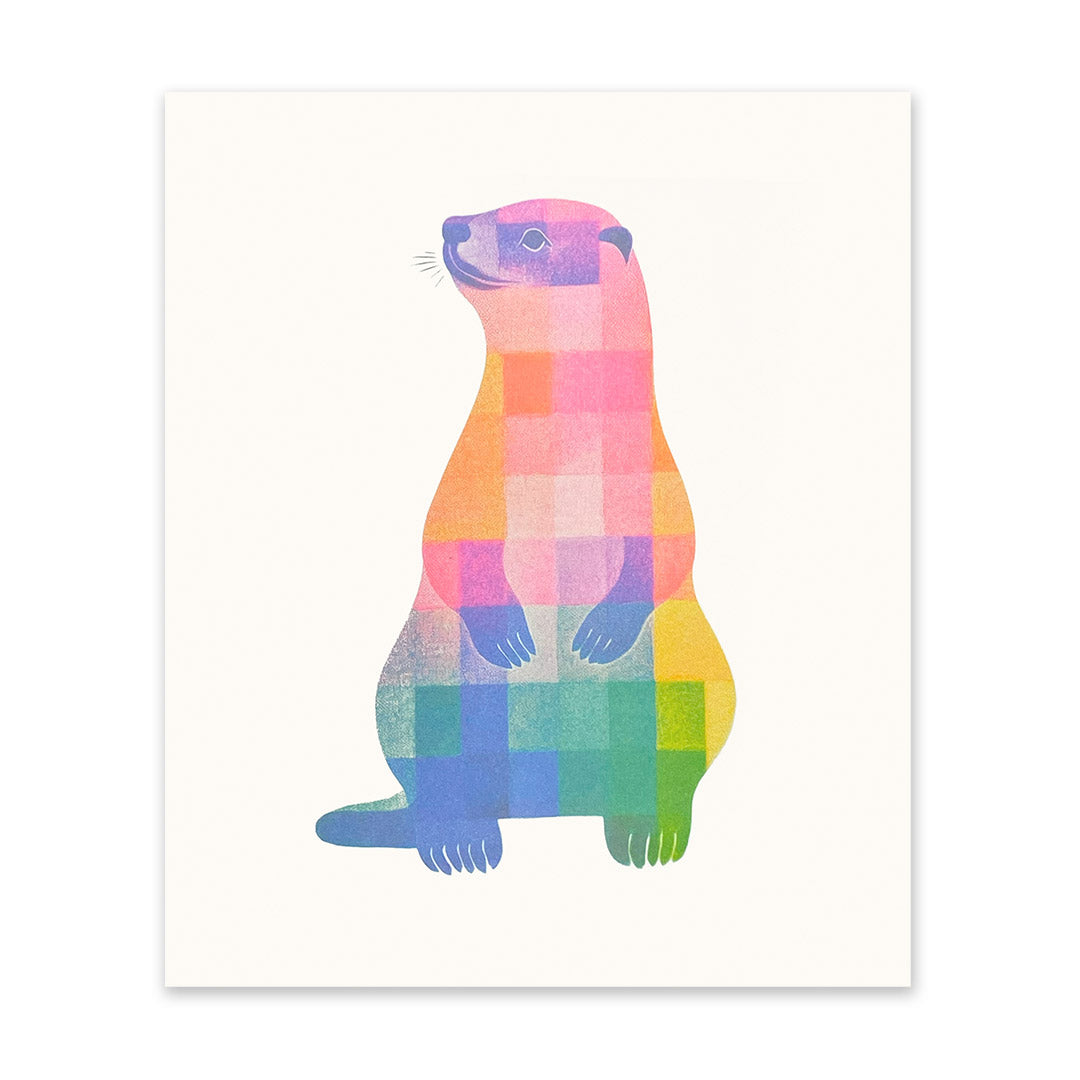 Patchwork Otter Art Print