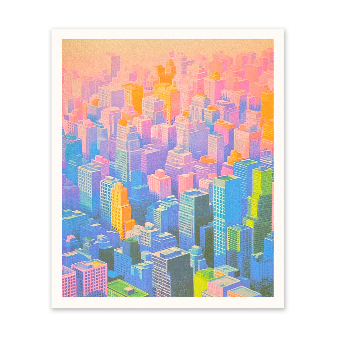 Gradient Axo Skyscrapers Art Print