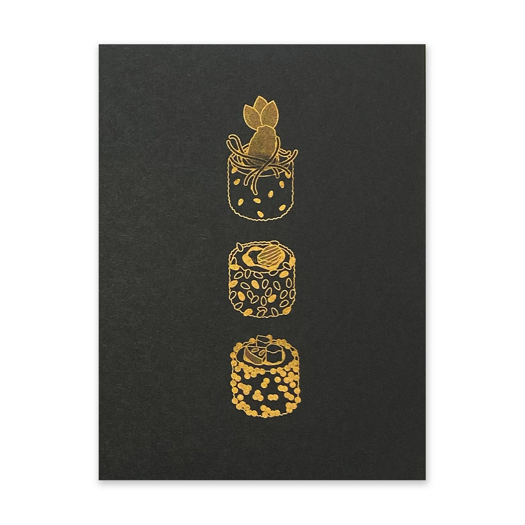 Black & Gold Sushi 1 Art Print