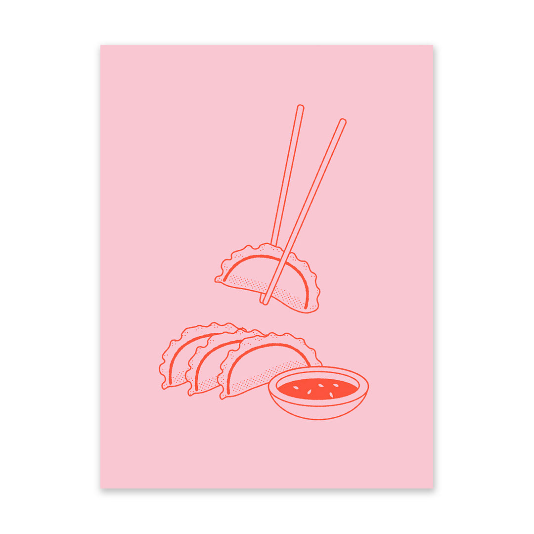 Pink and Red Gyoza 1 Art Print