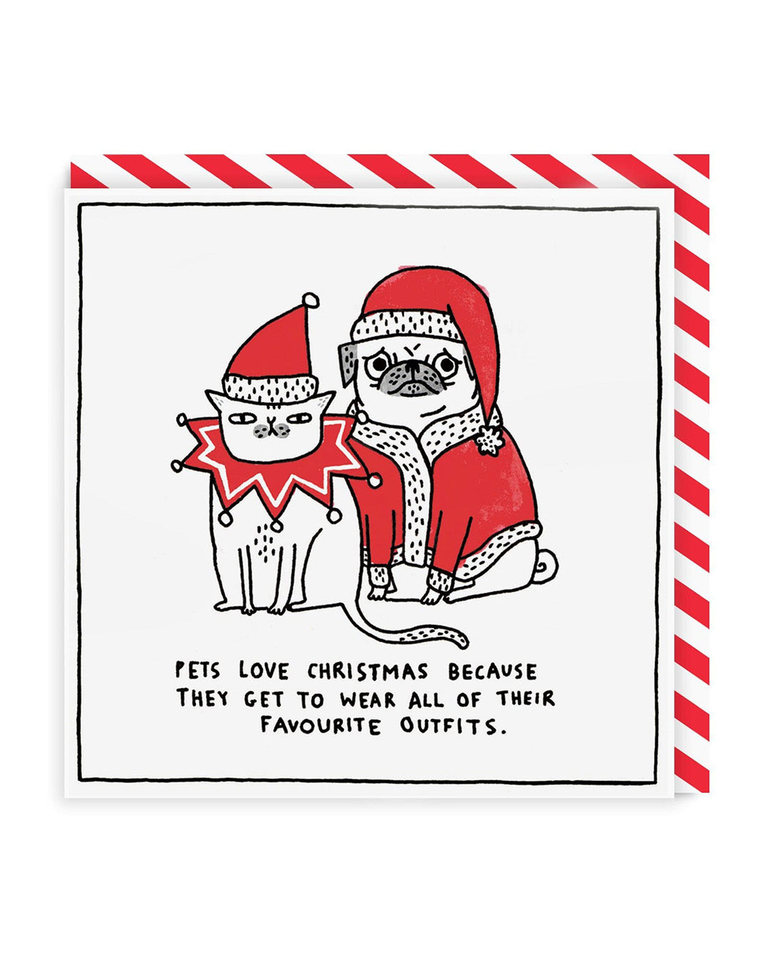 Pets Love Christmas Greeting Card, Square