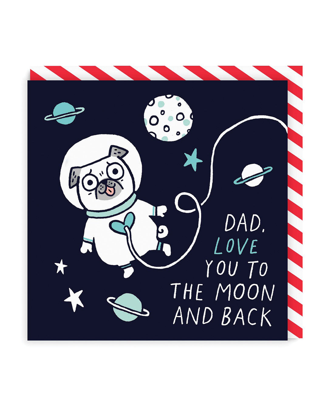 Dad, Love You To The Moon and Back Square Greeting Card