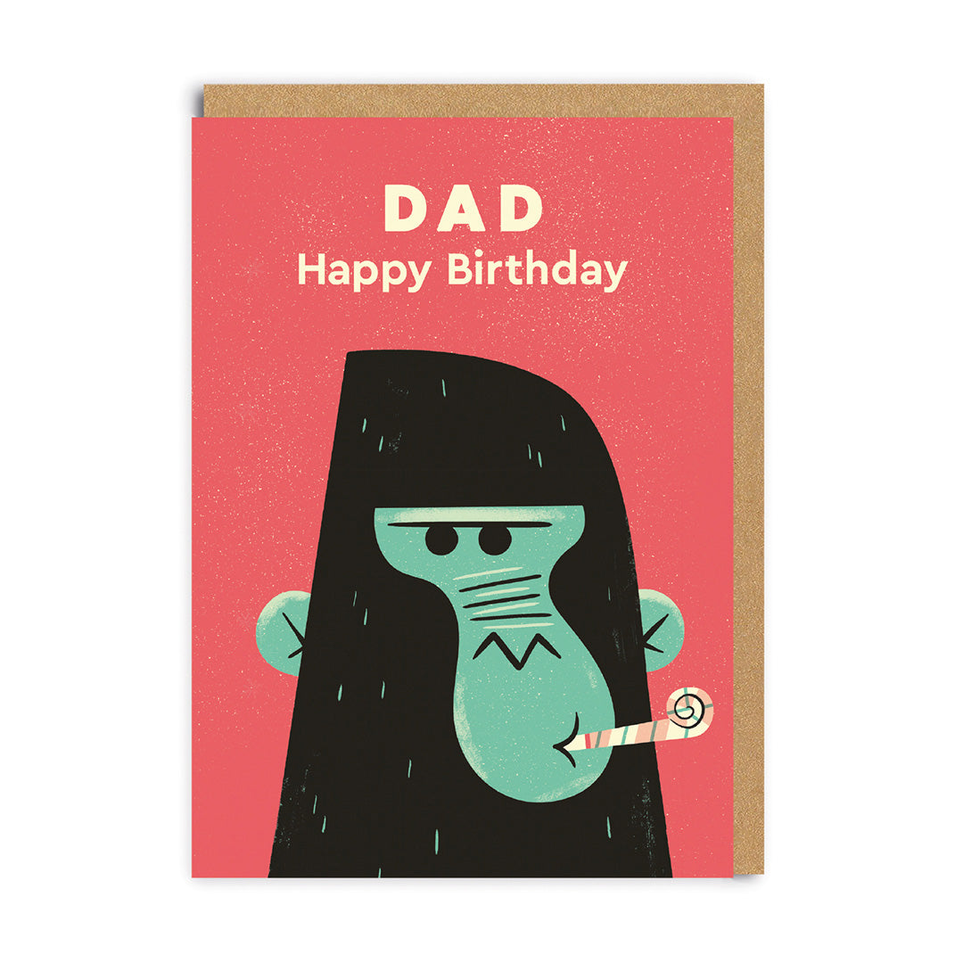 Funny Birthday Card Happy Birthday Dad Gorilla Card