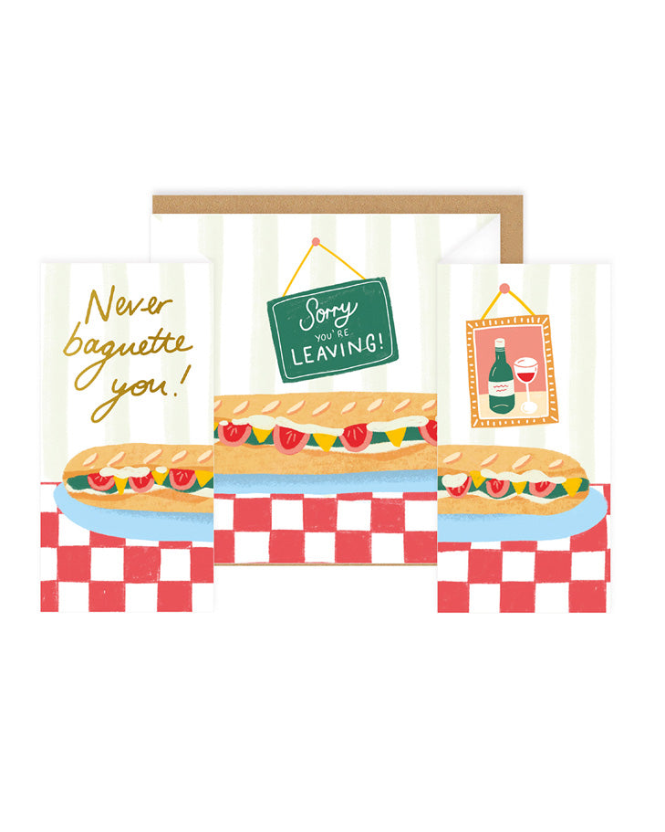 We Will Never ’Baguette’ You Concertina Card