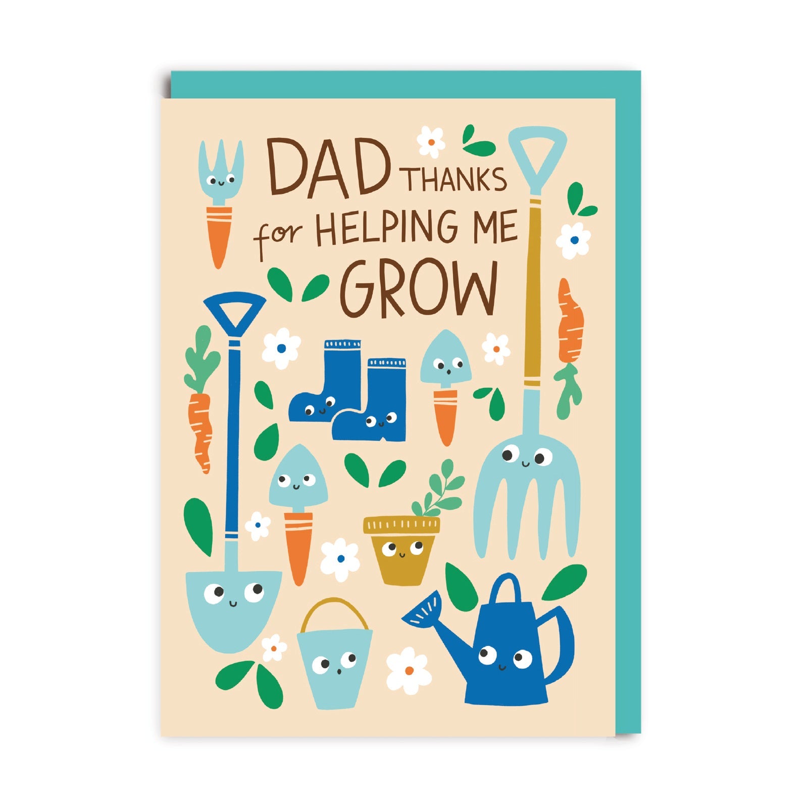 Father’s Day Cute Dad Thanks For Helping me Grow Greeting Card