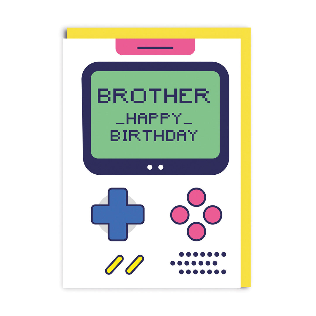 Funny Birthday Card for Brother Gameboy Brother Birthday Card