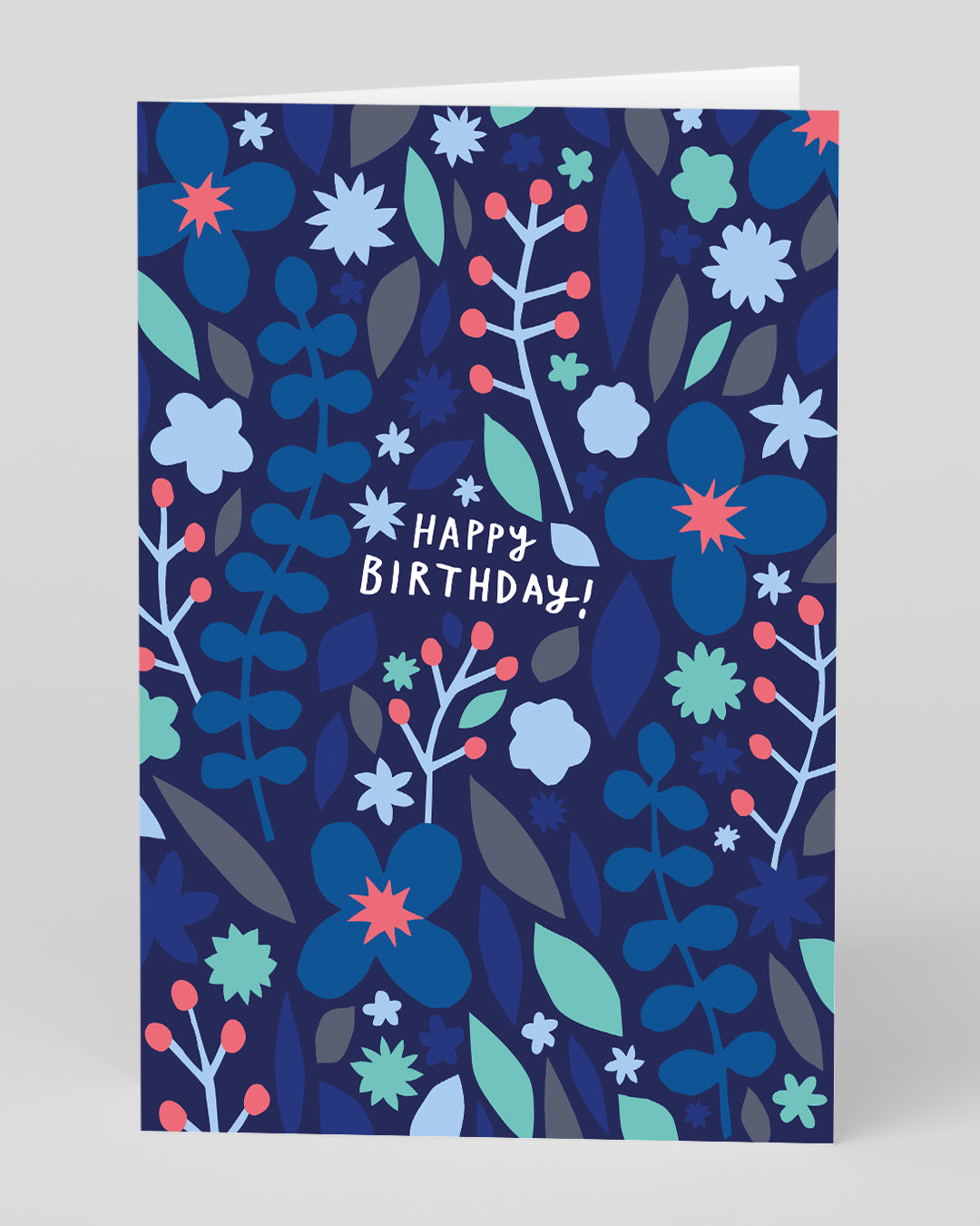 Birthday Card Blue Floral Birthday Card