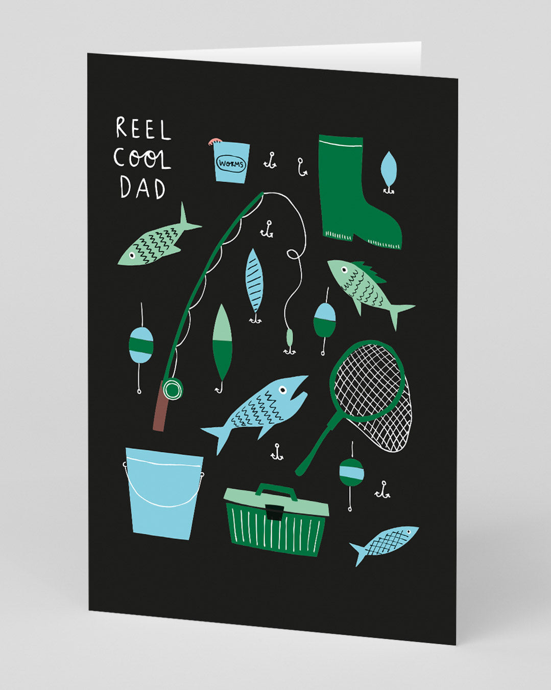 Father’s Day Cute Reel Cool Dad Greeting Card