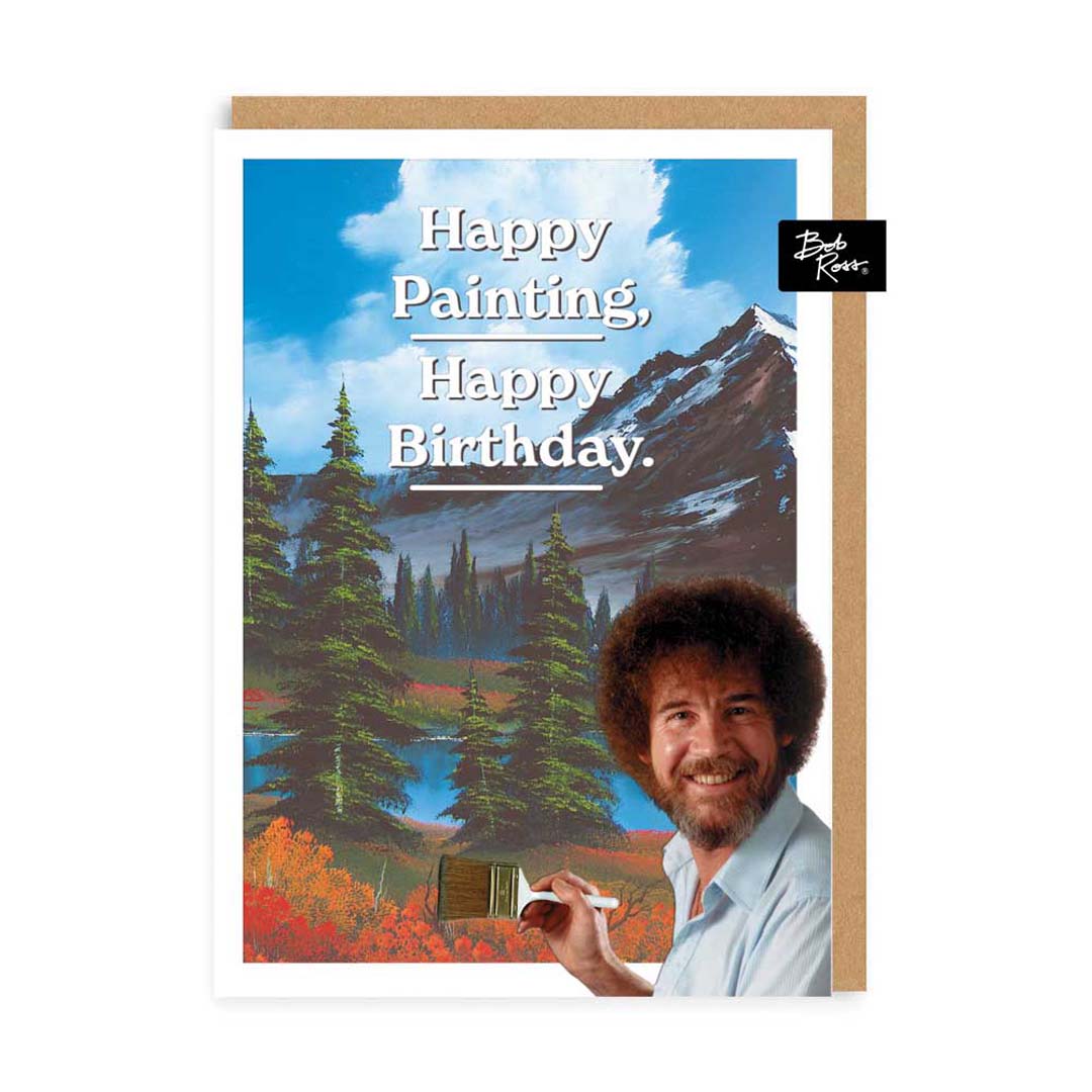 Funny Birthday Card Mountain Happy Painting Birthday Card