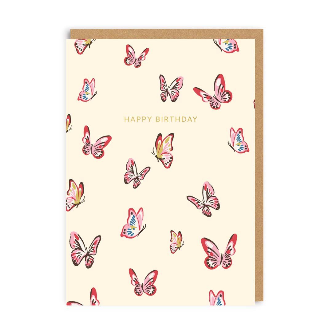 Birthday Card Happy Birthday Butterflies Greeting Card