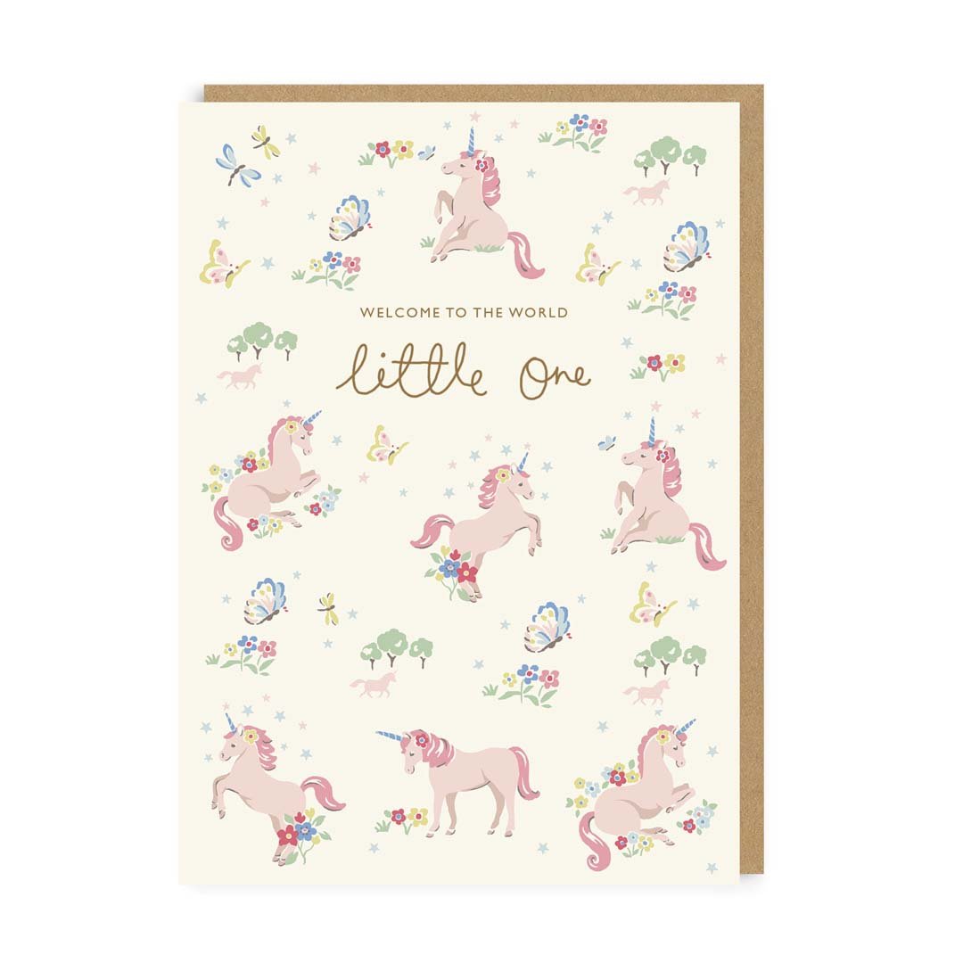 Hello Little One Unicorn Greeting Card