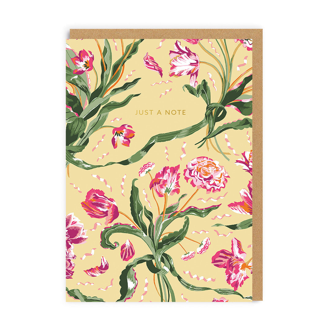Just a Note Floral Fancy Greeting Card