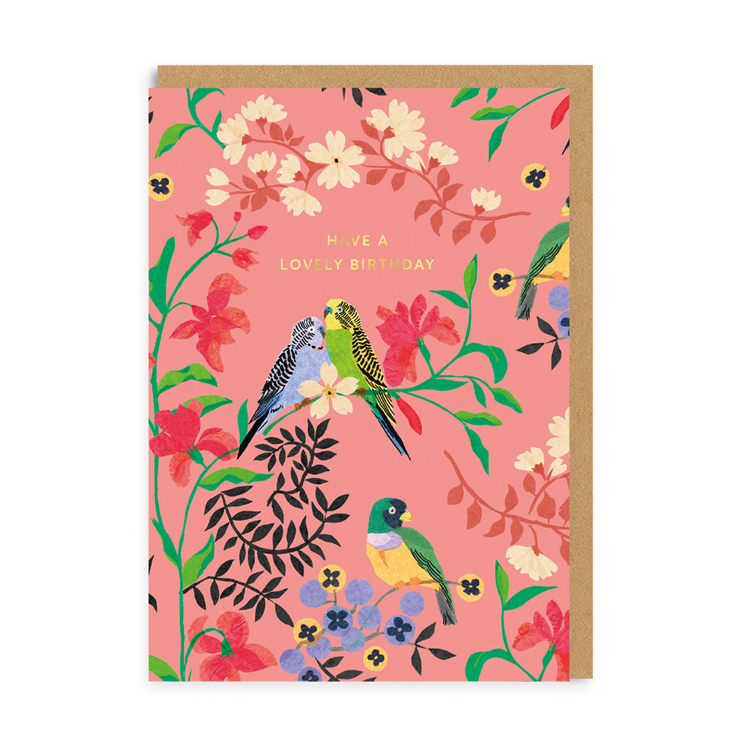 Birthday Card Have a Lovely Birthday Summer Birds Greeting Card