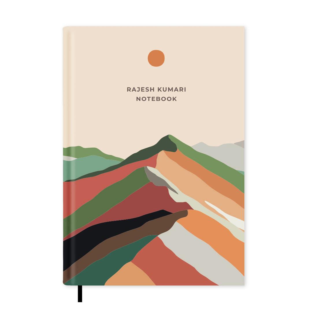 Sun Mountain Range Personalised Notebook A5, Hard Cover / Plain