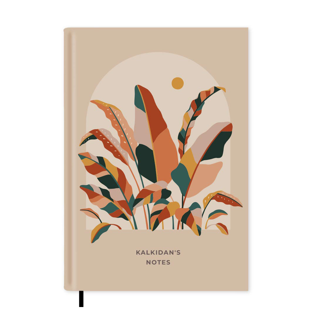 Tropical Leaves Personalised Notebook A5, Hard Cover / Plain