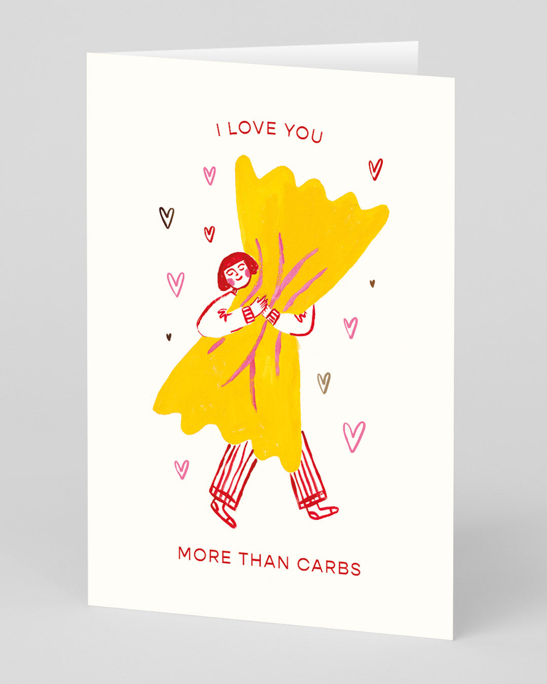 Valentine’s Day | Funny Valentines Card For Food Lovers | Personalised Love You More Than Carbs Card | Ohh Deer Unique Valentine’s Card for Him or Her | Artwork by Emily Doliner | Made In The UK, Eco-Friendly Materials, Plastic Free Packaging