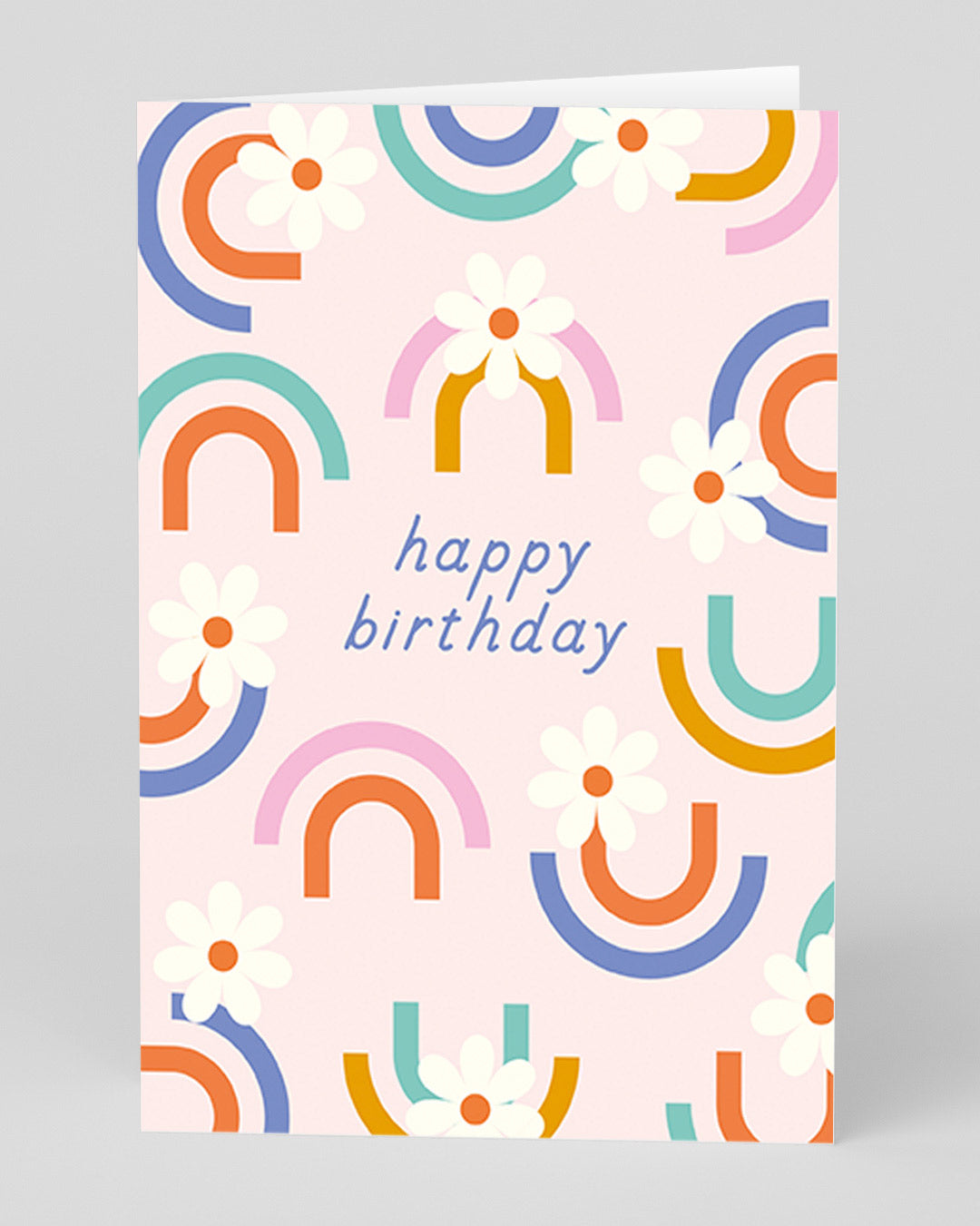 Birthday Card Happy Birthday Floral Rainbow Greeting Card