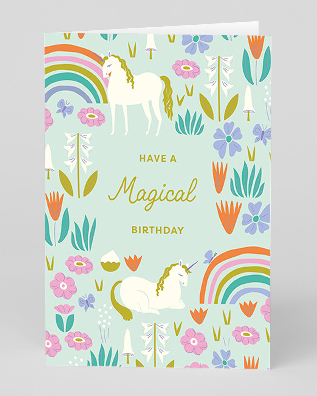 Birthday Card Rainbows and Unicorns Birthday Card