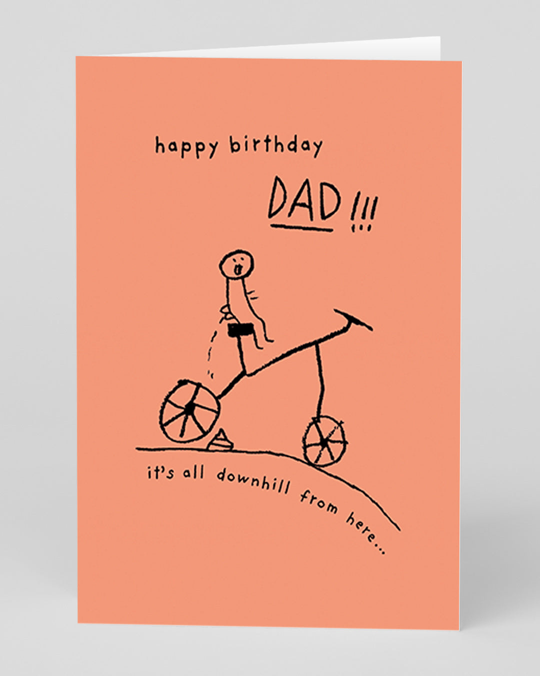 Funny Birthday Card for Dad It’s All Downhill From Here Birthday Card