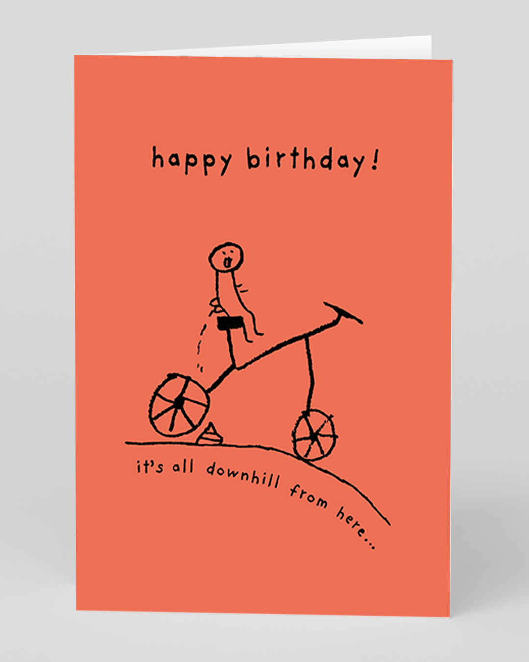 Funny Birthday Card It’s All Downhill From Here Birthday Card