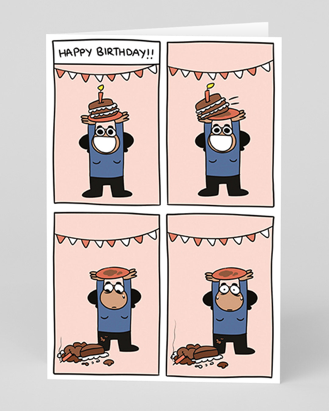 Funny Birthday Card Cake Drop Happy Birthday Greeting Card