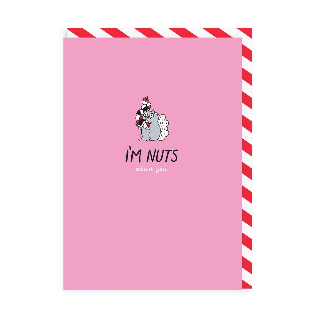 Nuts About You Enamel Pin Greeting Card