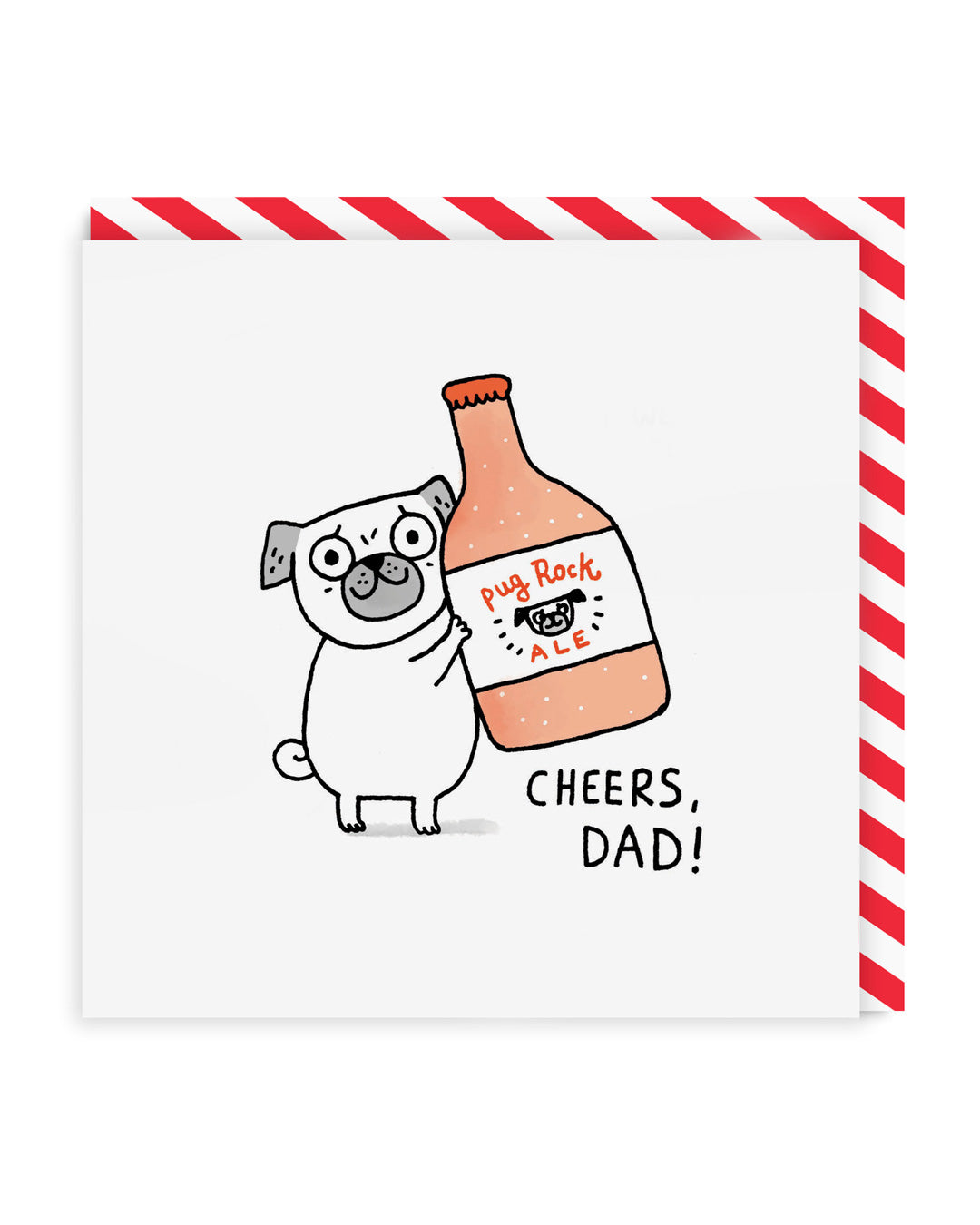 Father’s Day Funny Dad Cheers Pug Square Greeting Card