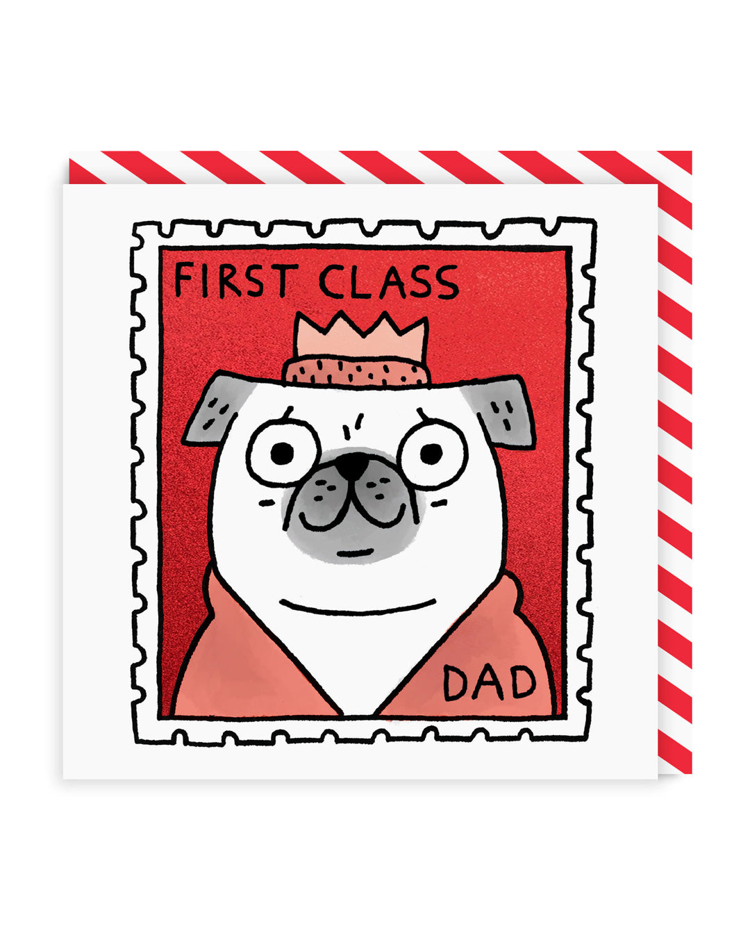 Father’s Day Funny First Class Dad Square Greeting Card, Square