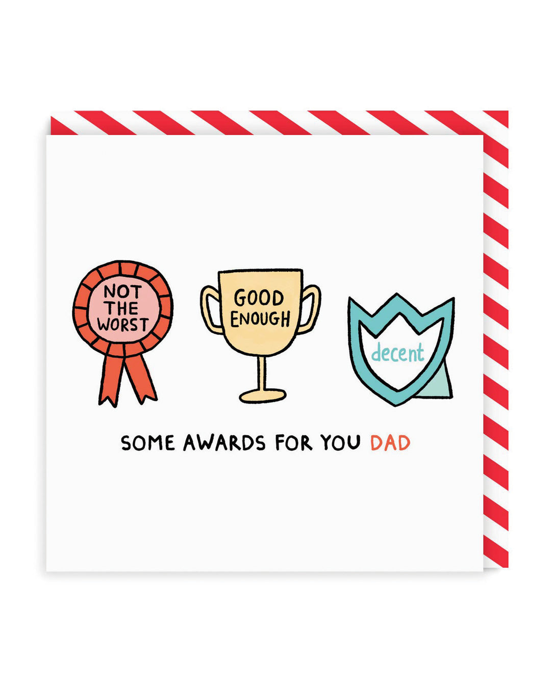Father’s Day Rude Dad Awards Square Greeting Card