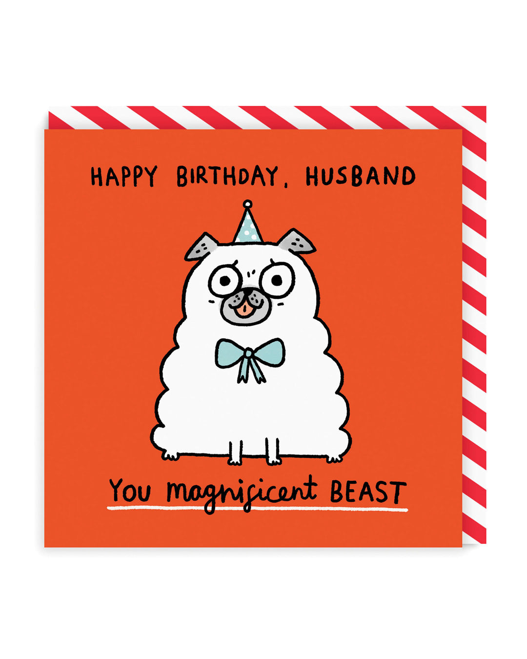 Funny Birthday Card for Husband Magnificent Beast Square Birthday Greeting Card