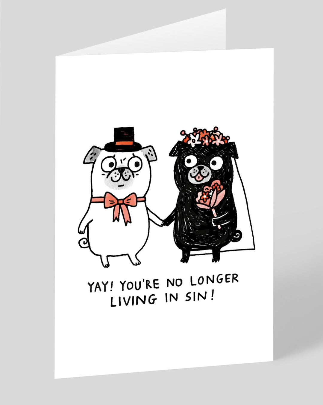 Personalised You’re No Longer Living In Sin Wedding Card