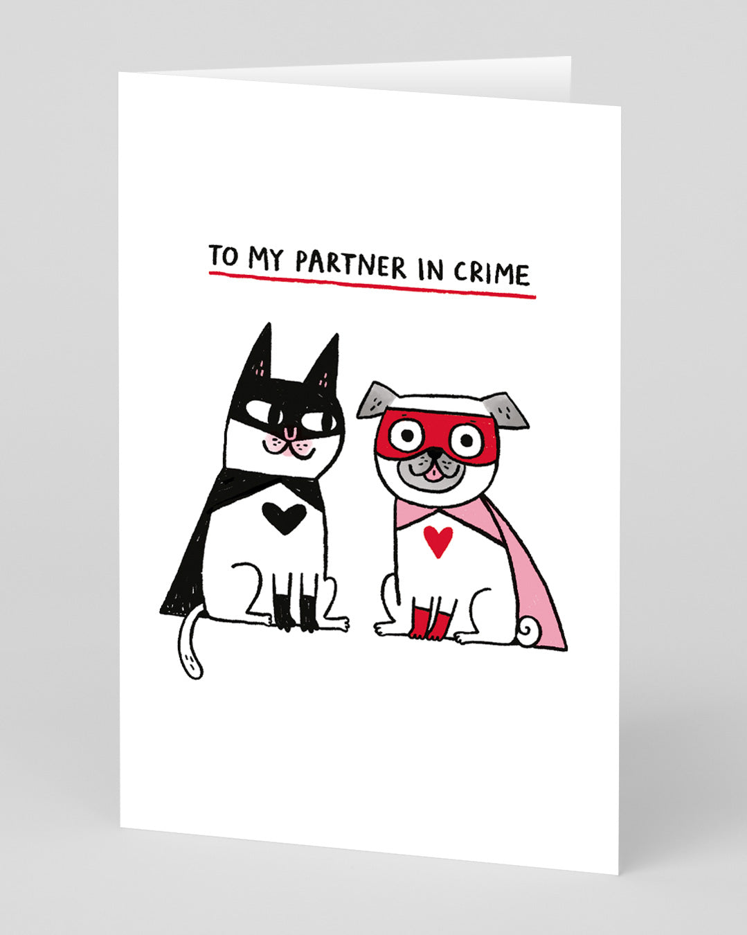 Valentine’s Day | Cute Valentines Card For Dog Lovers or for Cat Lovers | Personalised Partner In Crime Greeting Card | Ohh Deer Unique Valentine’s Card for Him or Her | Artwork by Gemma Correll | Made In The UK, Eco-Friendly Materials, Plastic Free Packa