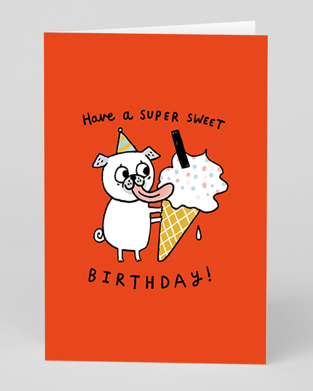 Birthday Card Super Sweet Pug Birthday Card