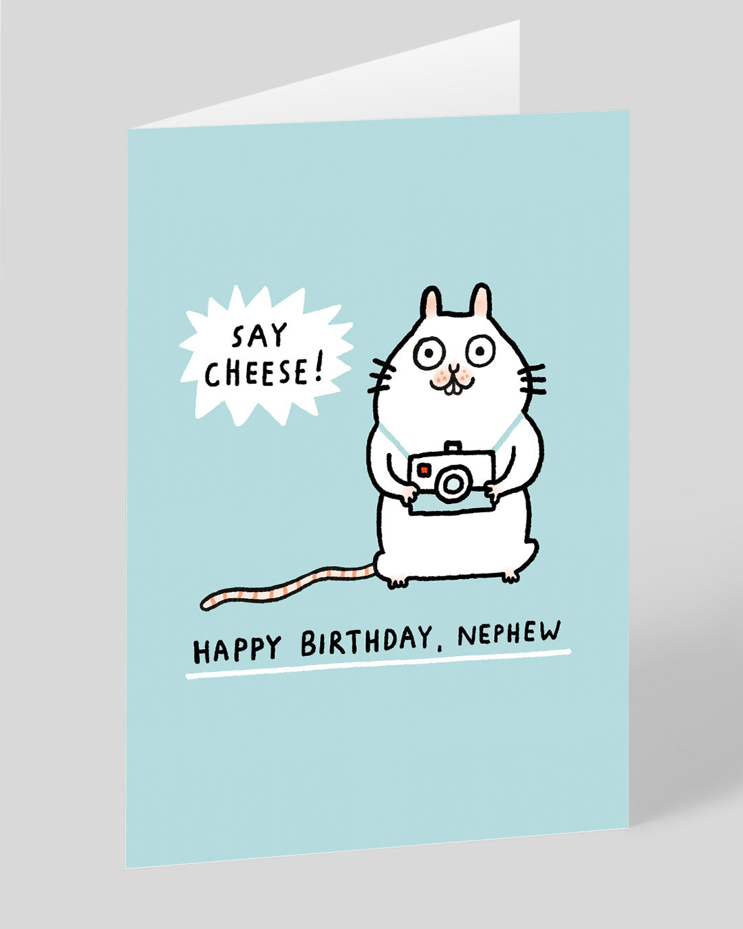 Funny Birthday Card for Nephew Mouse Say Cheese Nephew Birthday Card