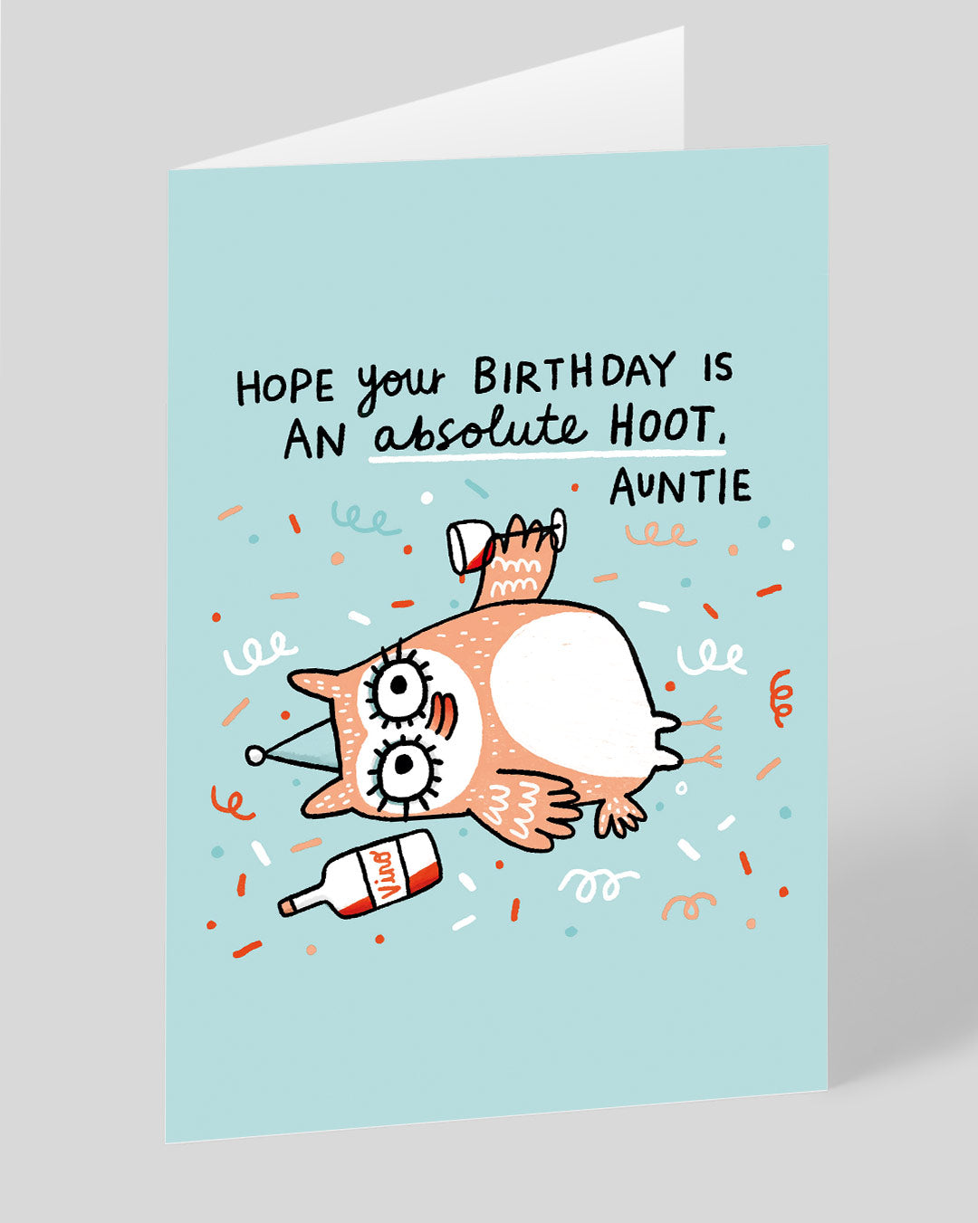 Funny Birthday Card for Auntie Hoot Auntie Birthday Card