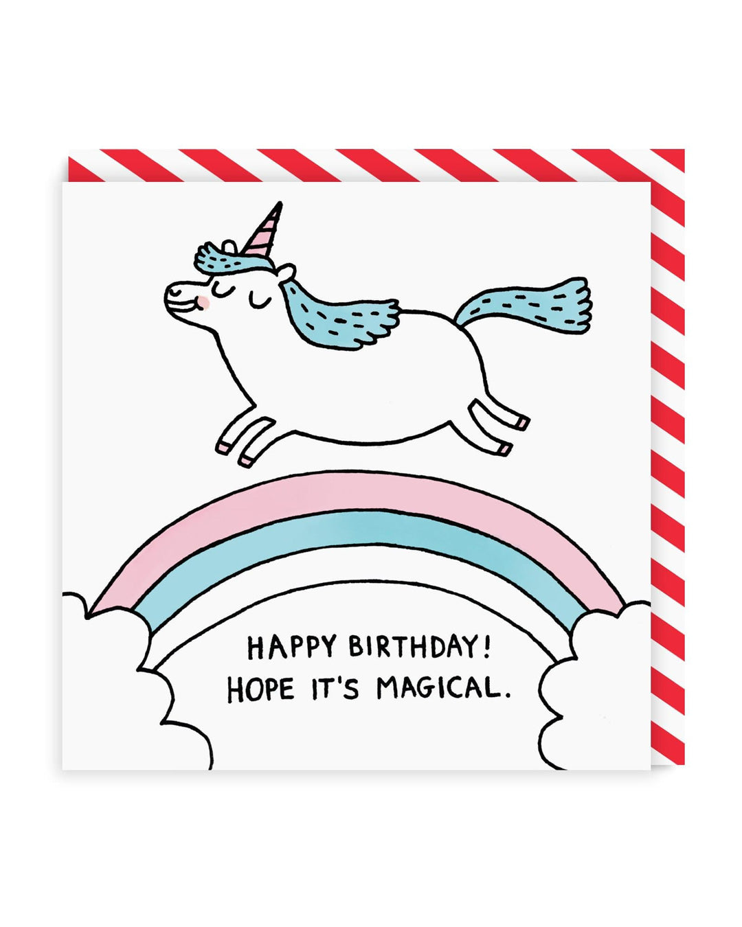 Funny Birthday Card Magical Unicorn Square Birthday Card