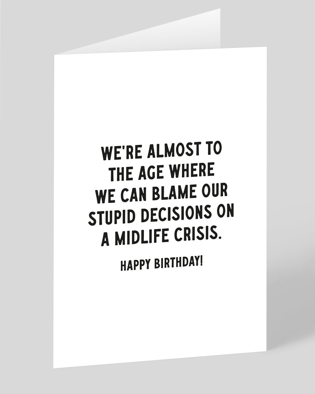 Funny Birthday Card Midlife Crisis Birthday Card