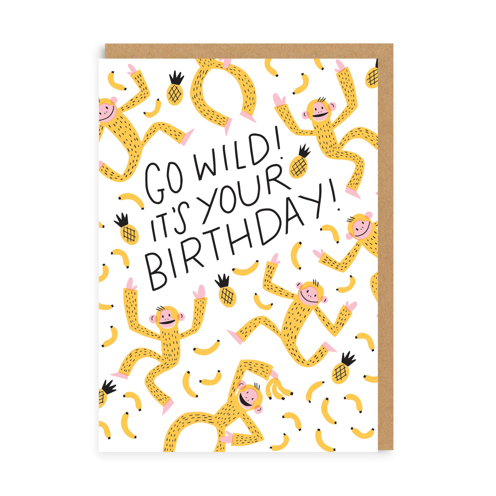 Funny Birthday Card Go Wild Birthday Monkey Greeting Card