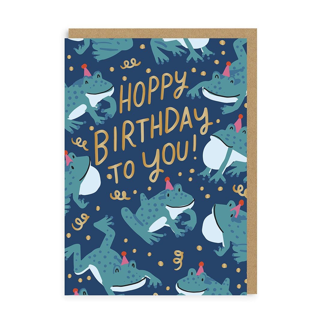 Funny Birthday Card Hoppy Frog Birthday Card