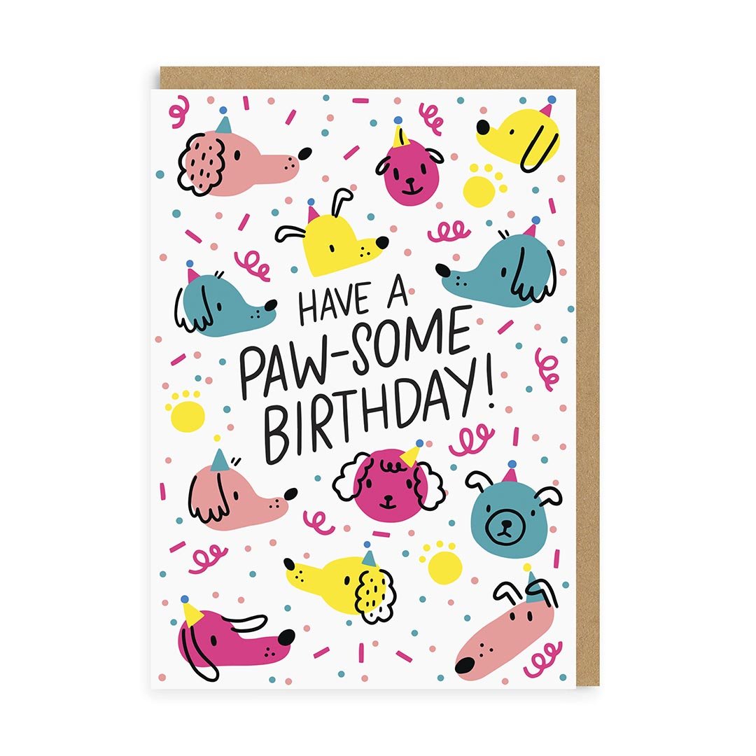 Funny Birthday Card Pawsome Birthday Greeting Card