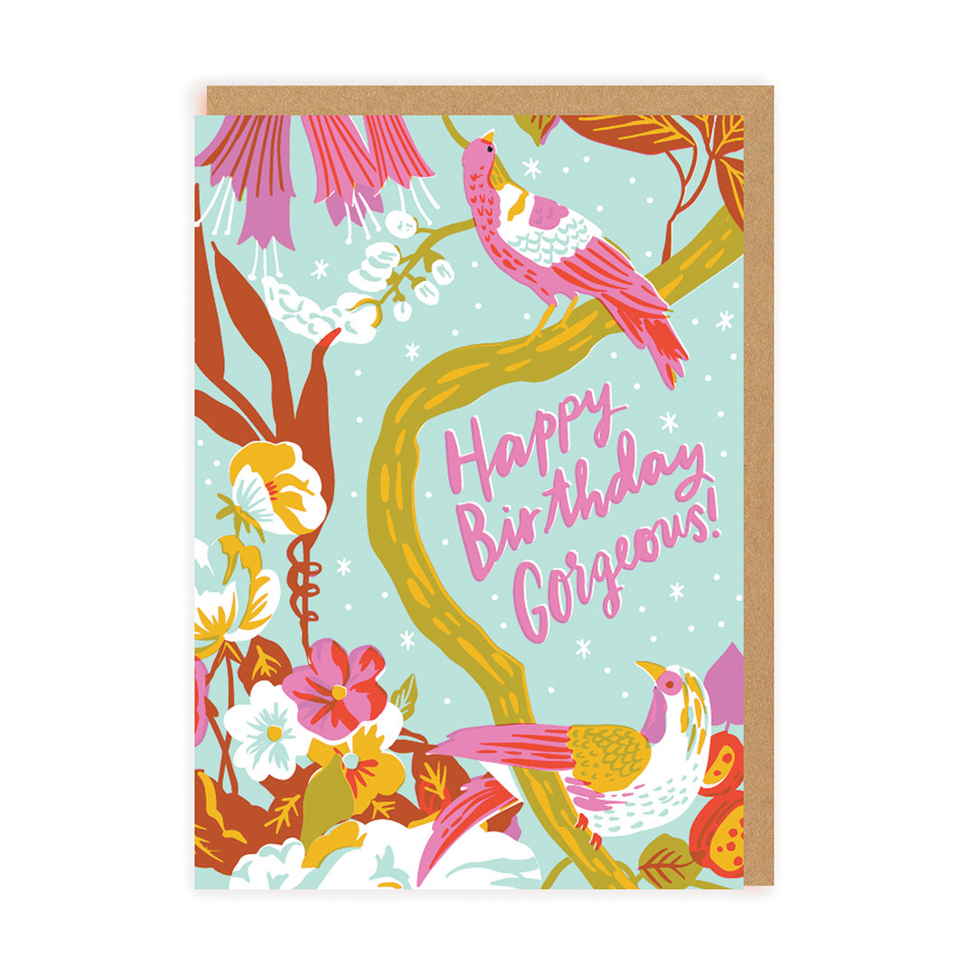 Birthday Card Gorgeous Tropical Birds Birthday Card