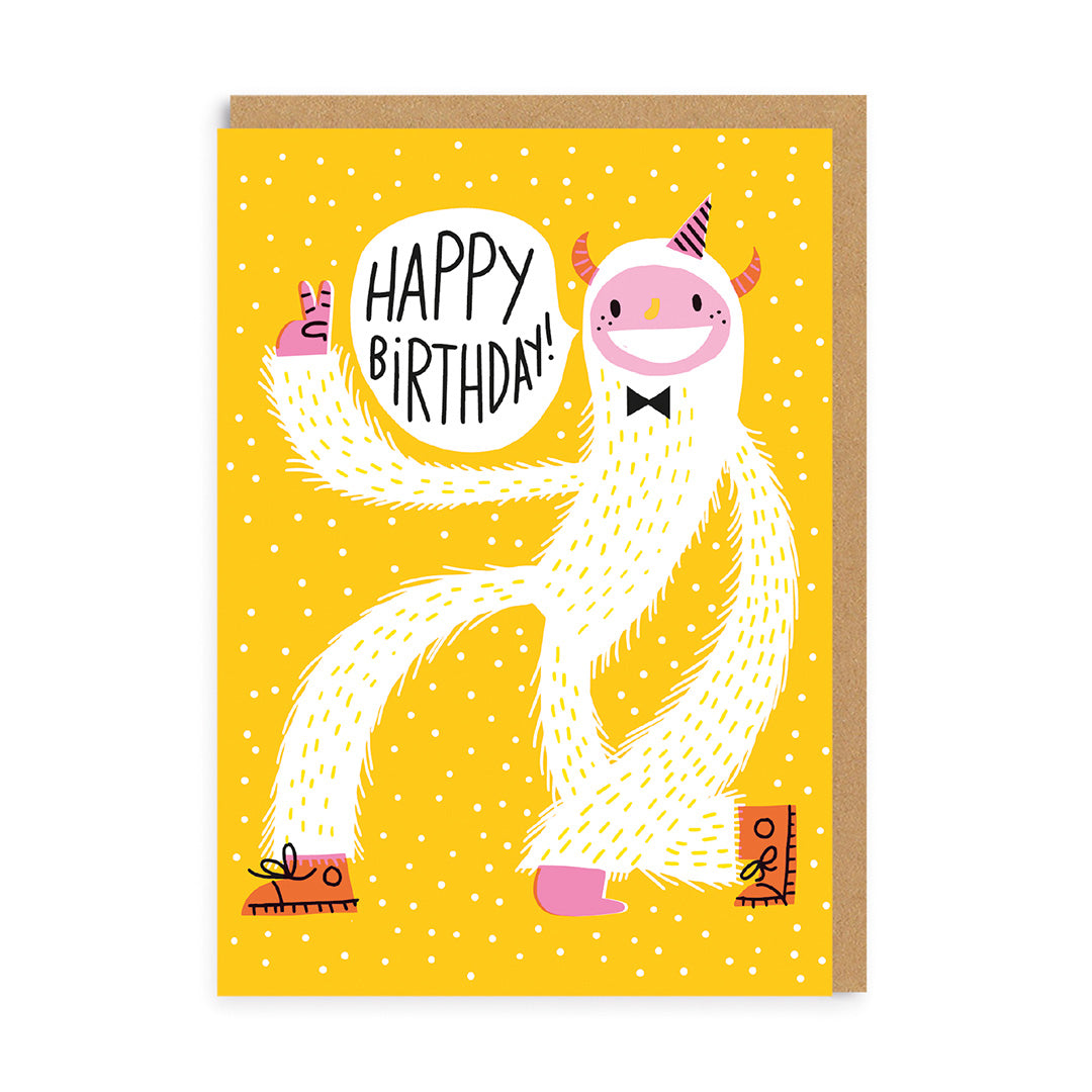 Funny Birthday Card Yeti Happy Brithday Card