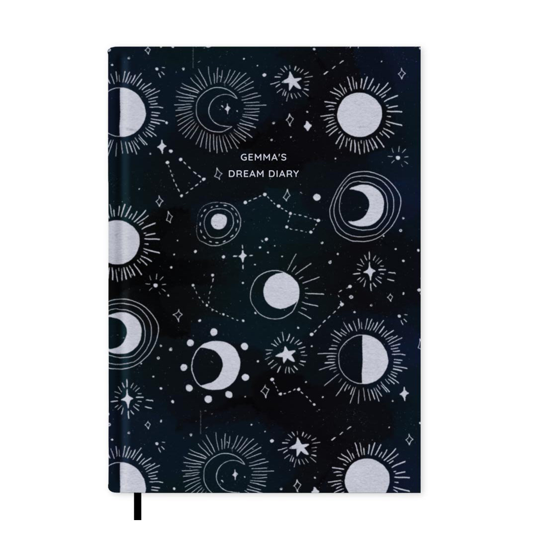 Boho Witch Night Sky Personalised Notebook A5, Hard Cover / Plain
