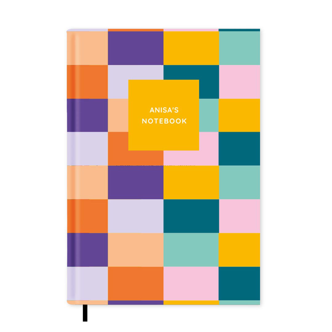 Colour Blocks Personalised Notebook A5, Hard Cover / Plain
