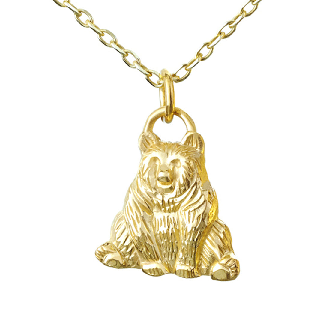 Bear Necklace, Yellow Gold